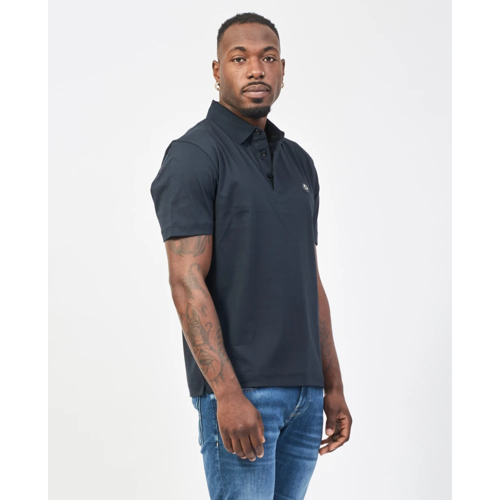 Hugo Boss Blauw Poloshirt met Monogram Patch Blue Heren