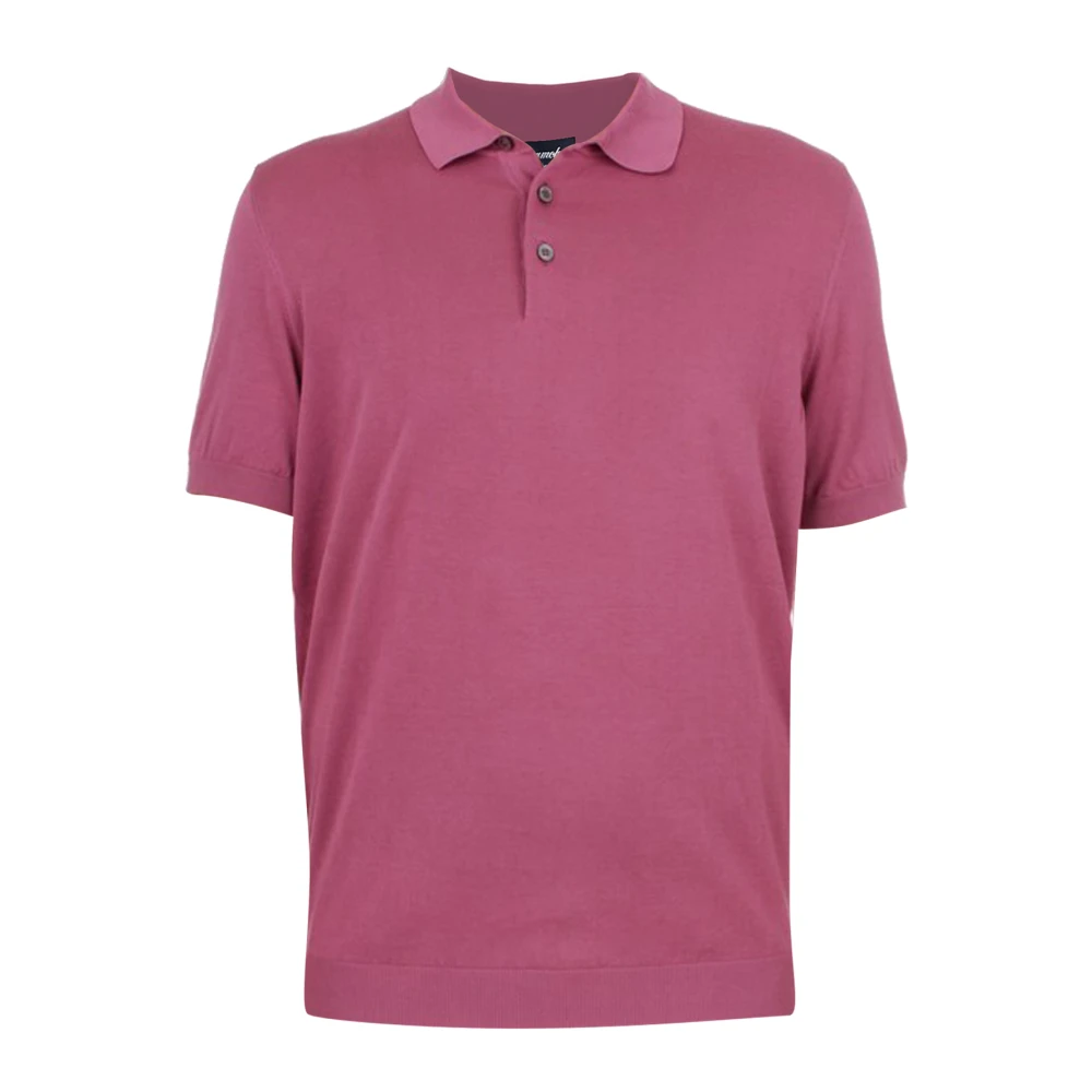 Drumohr Rasato Polo Shirt Pink Heren