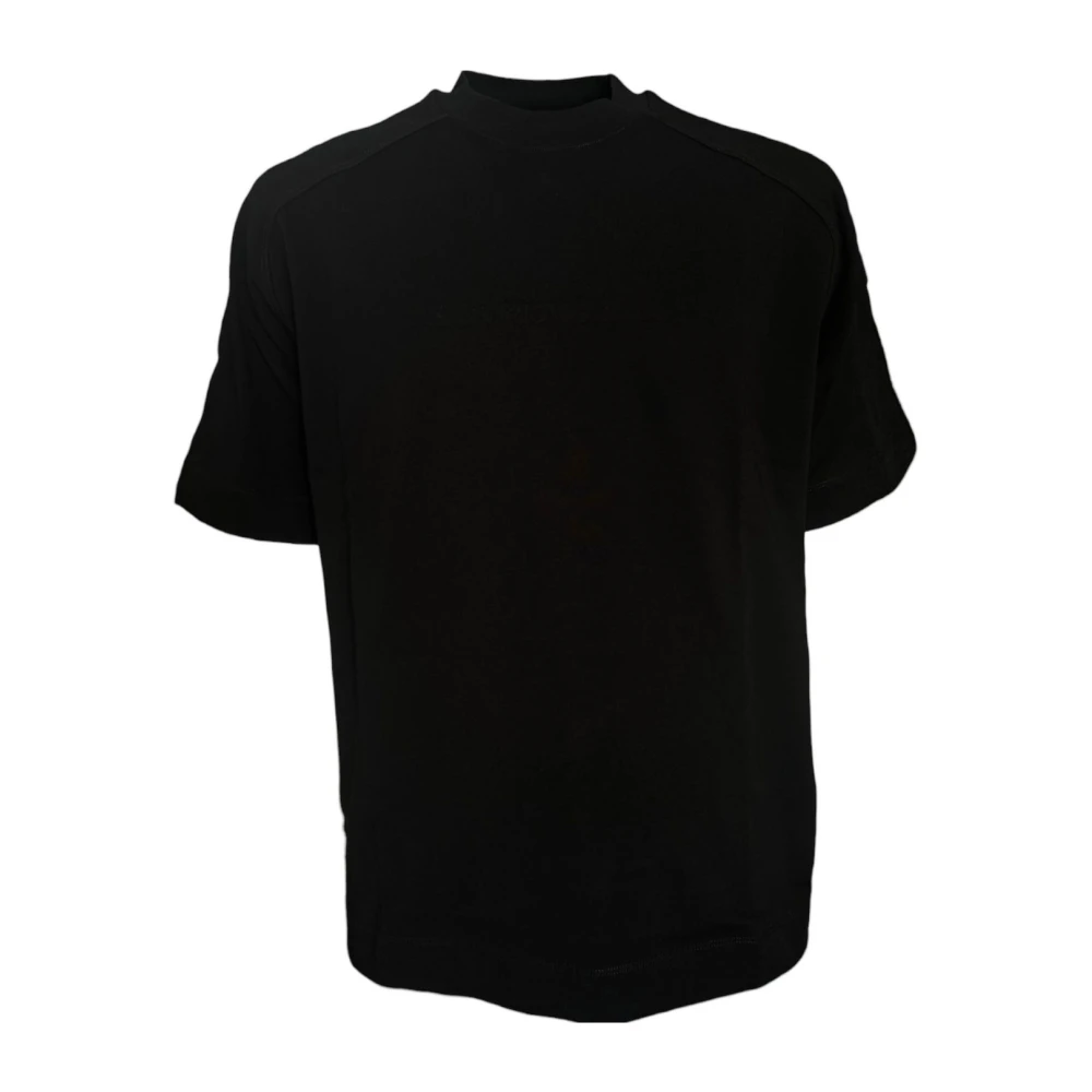 Emporio Armani Men's Black T-Shirts,, Short Sleeve Cotton T-Shirt With Logo Medium