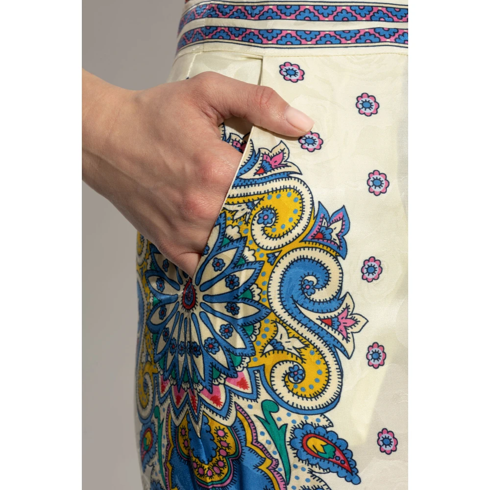 ETRO Broek met decoratief patroon Beige Dames