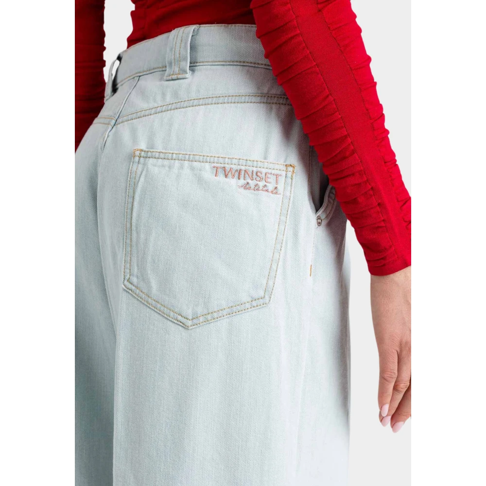 Twinset Wijde Denim Jeans Blue Dames