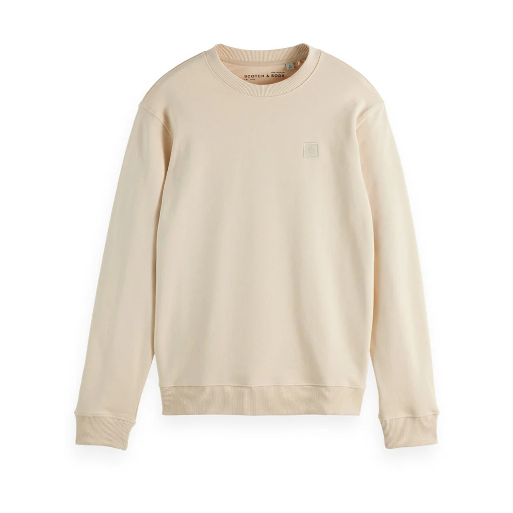 Scotch & Soda Essential Logo Badge Crew Sweatshirt Beige Heren