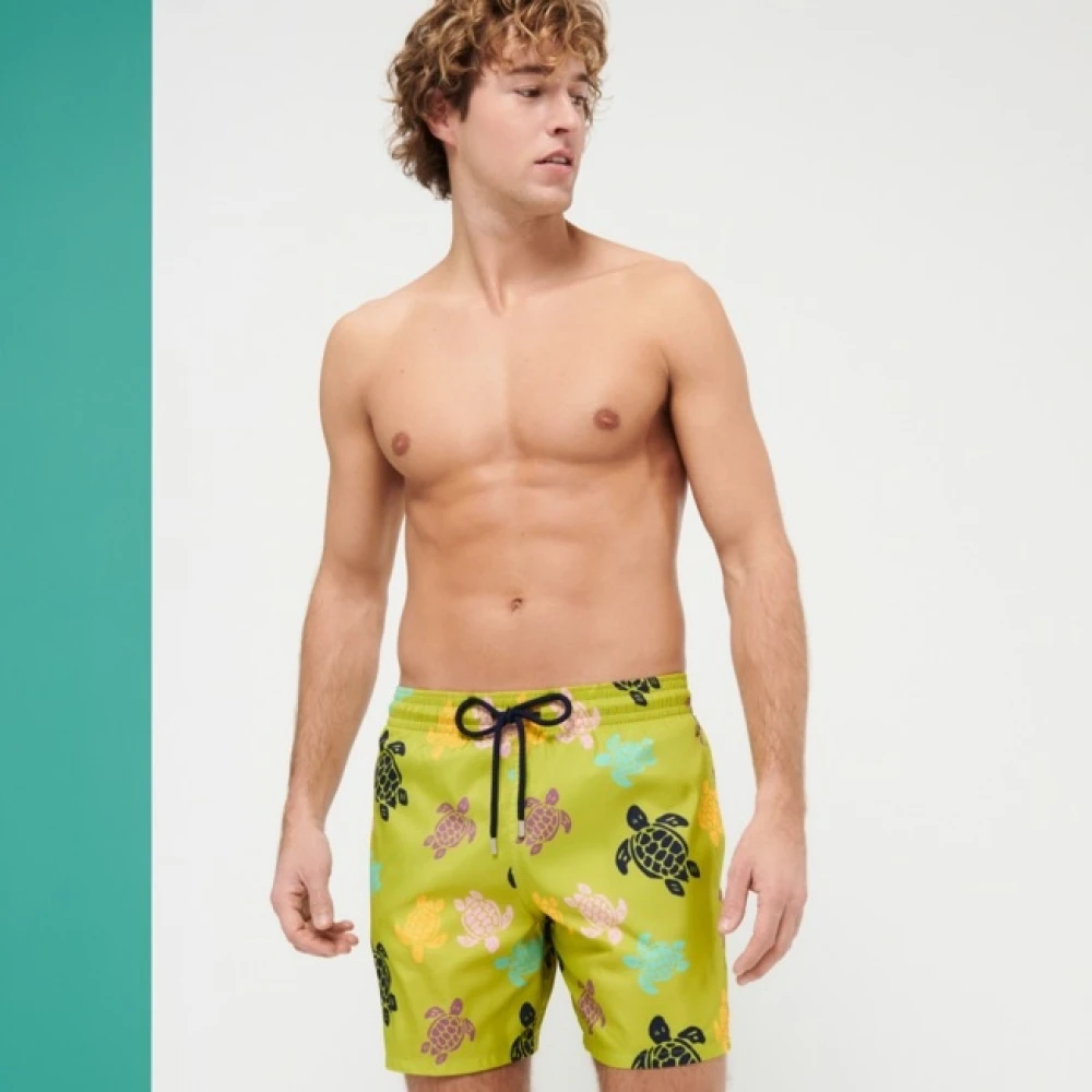 Vilebrequin Ultra-licht Opvouwbare Zwemshorts Multicolore Matcha Groen Multicolor Heren