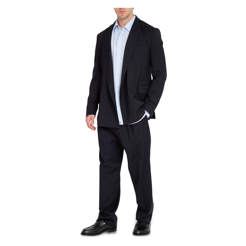 Costumein 1-knoops wollen blazer in 6999 Blue Heren