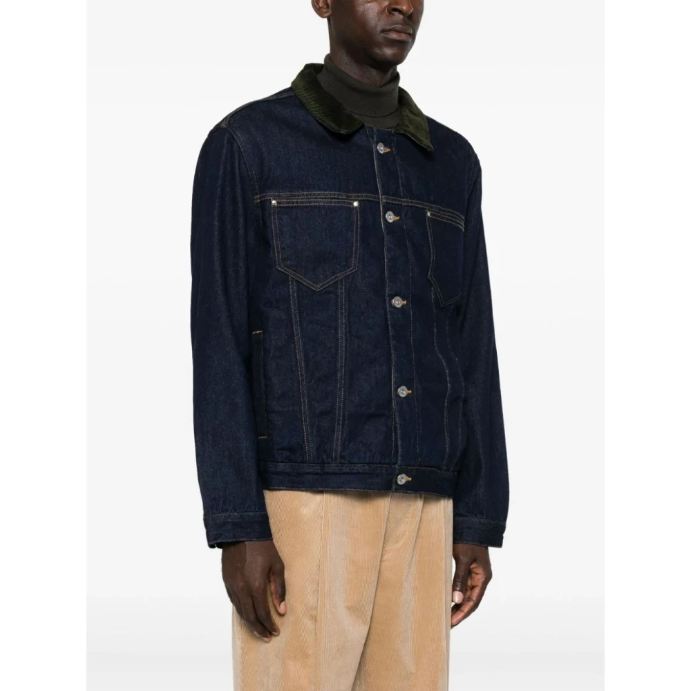 Drole de Monsieur Geruite Denimjas voor Mannen Blue Heren