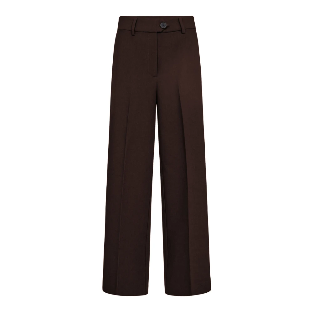 Co'couture Women's Brown Wide Leg Trousers In Dark - Wide Trousers - Xl - Trousers