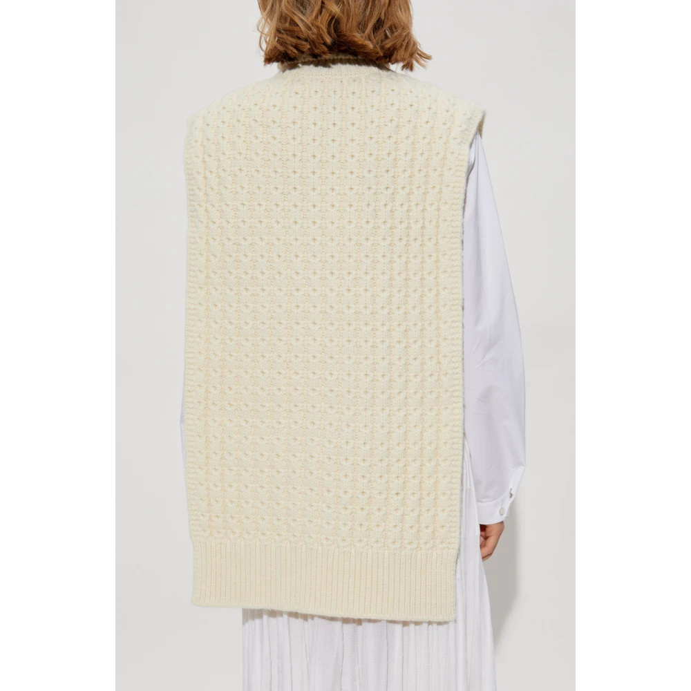Alaïa Wollen poncho met coltrui Beige Dames