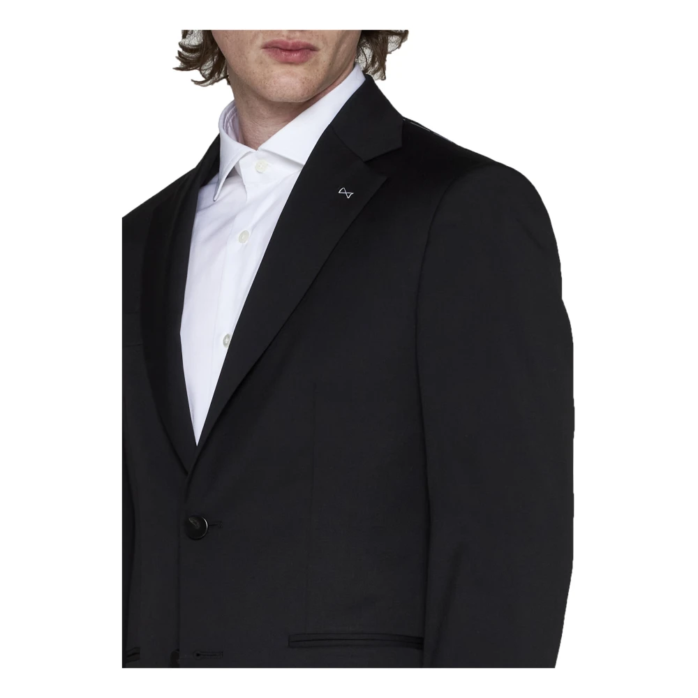 D4.0 Pak met inkeping kraag en voorknop Black Heren