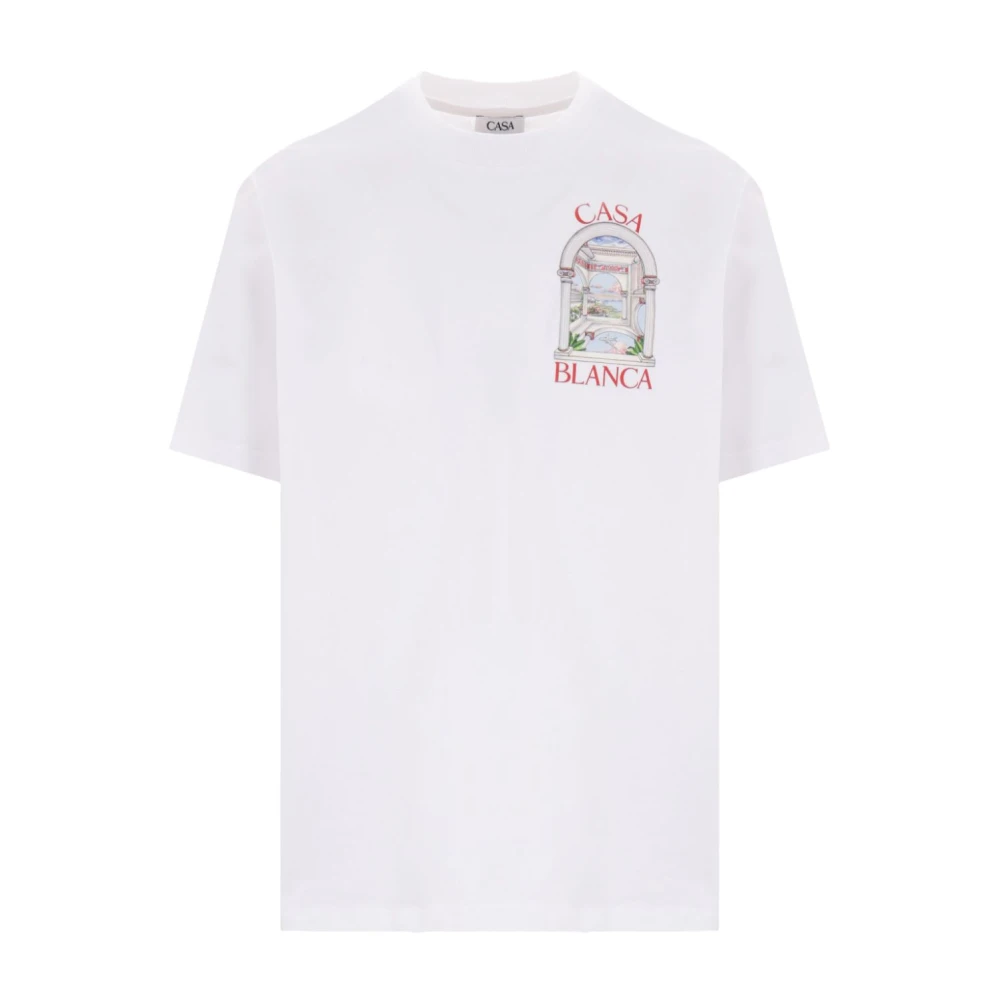 Casablanca Grafische Print Witte T-shirts en Polo's White Heren
