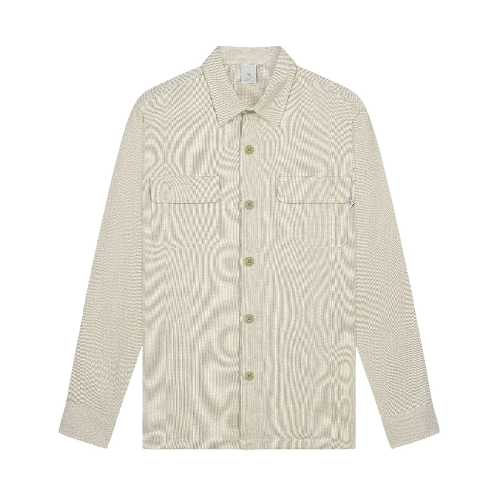 LAW OF THE SEA Twee-Tone Gestreept Overshirt Gray Heren