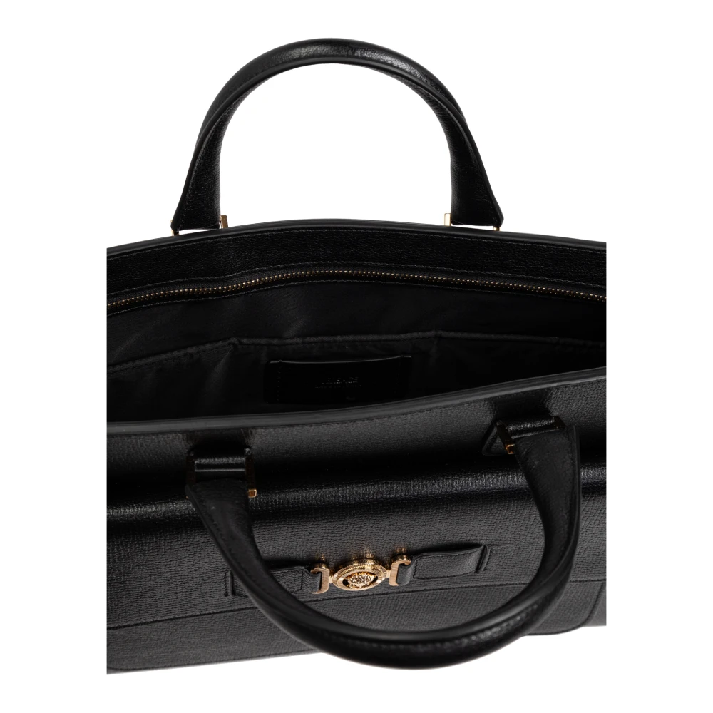 Versace Leren aktetas 'Medusa Biggie' Black Heren