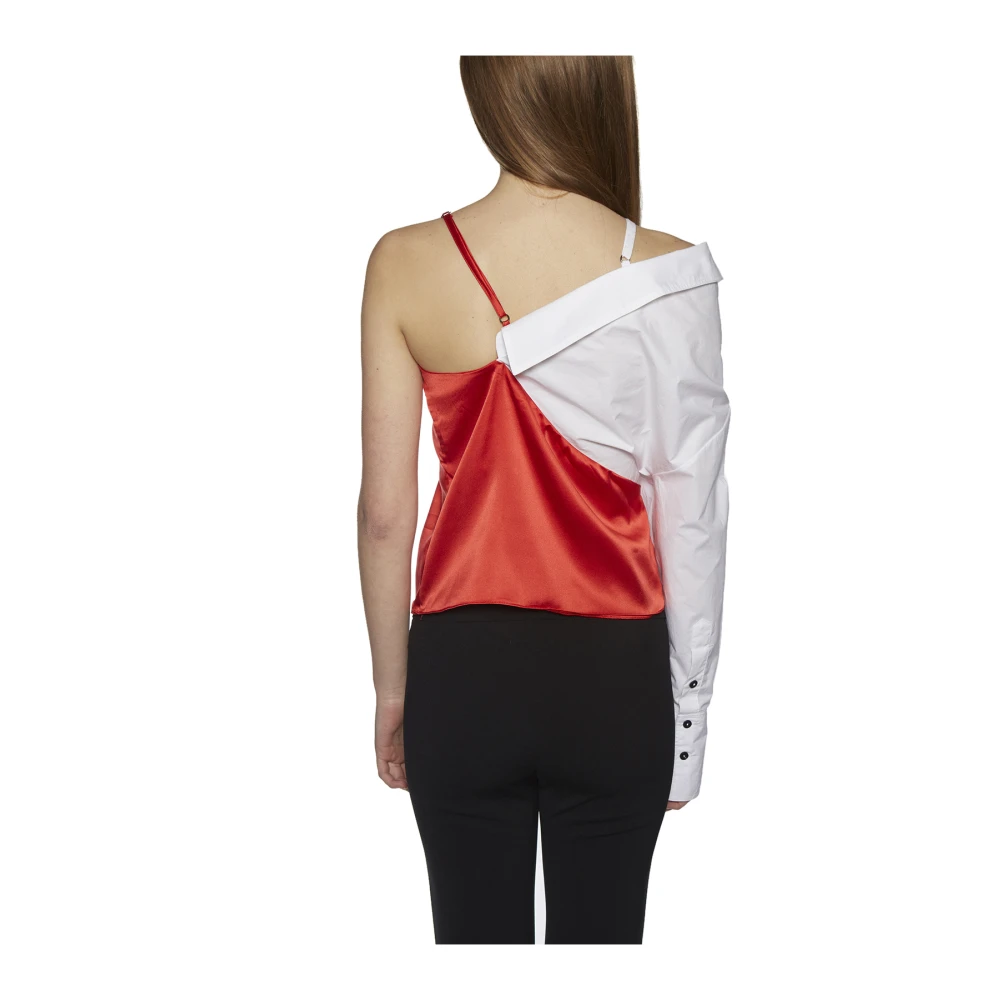 Andrea Ya aqov Katoen en Zijde Monomanie Shirt Multicolor Dames