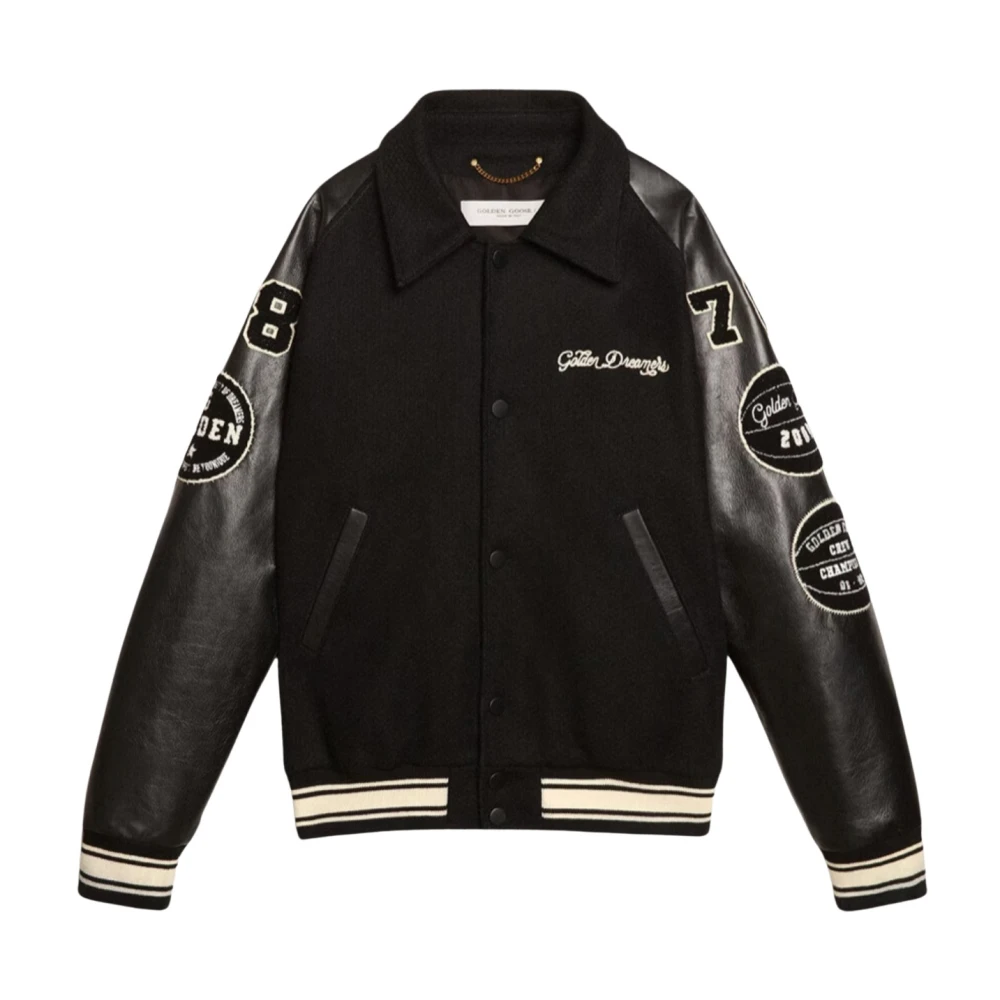 Golden Goose Bomber College Jacka Black, Herr