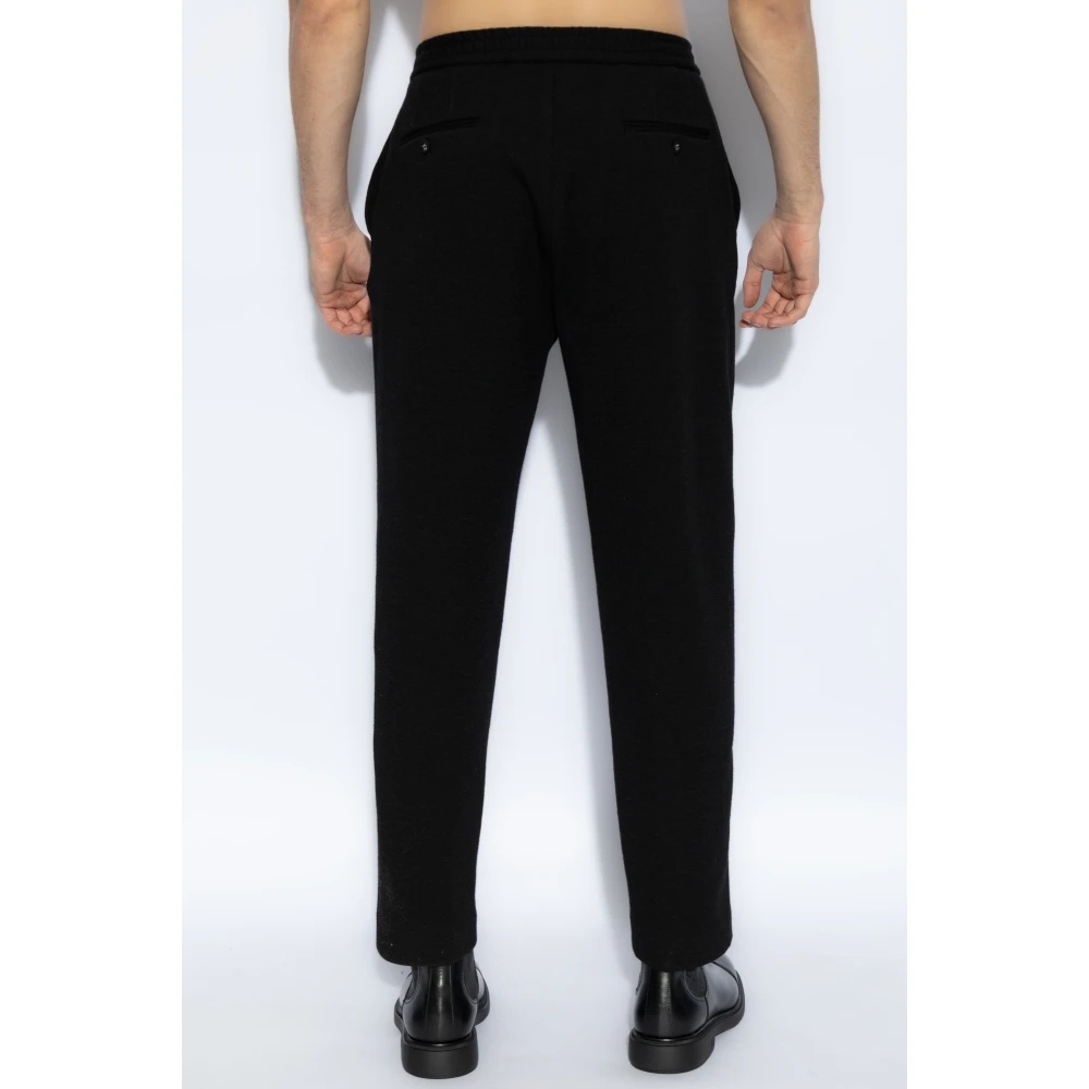 Officine Générale Broek met wollen afwerking Black Heren