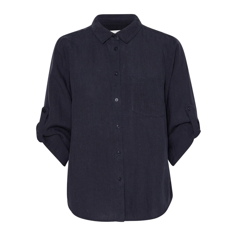 Part Two Women's Blue Stylish Linen Shirt - Shirts - 2XL - Blouses & Shirts