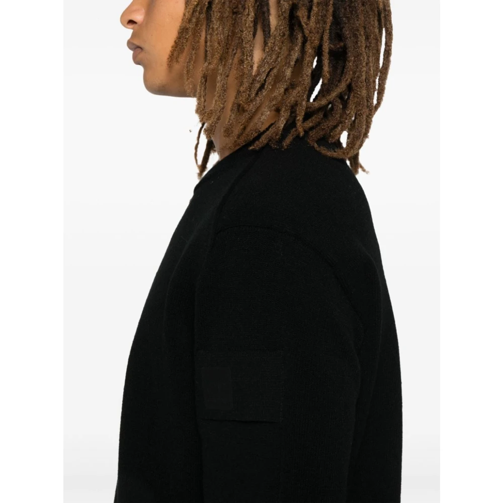 C.P. Company Zwarte Metropolis Sweater met Logopatch Black Heren