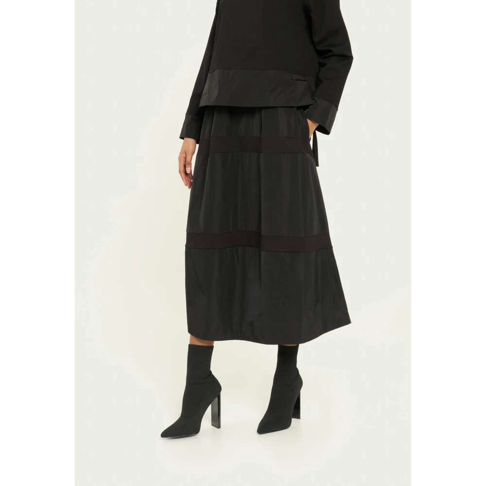 Vicario Cinque Gestreepte taffeta ballonrok Black Dames
