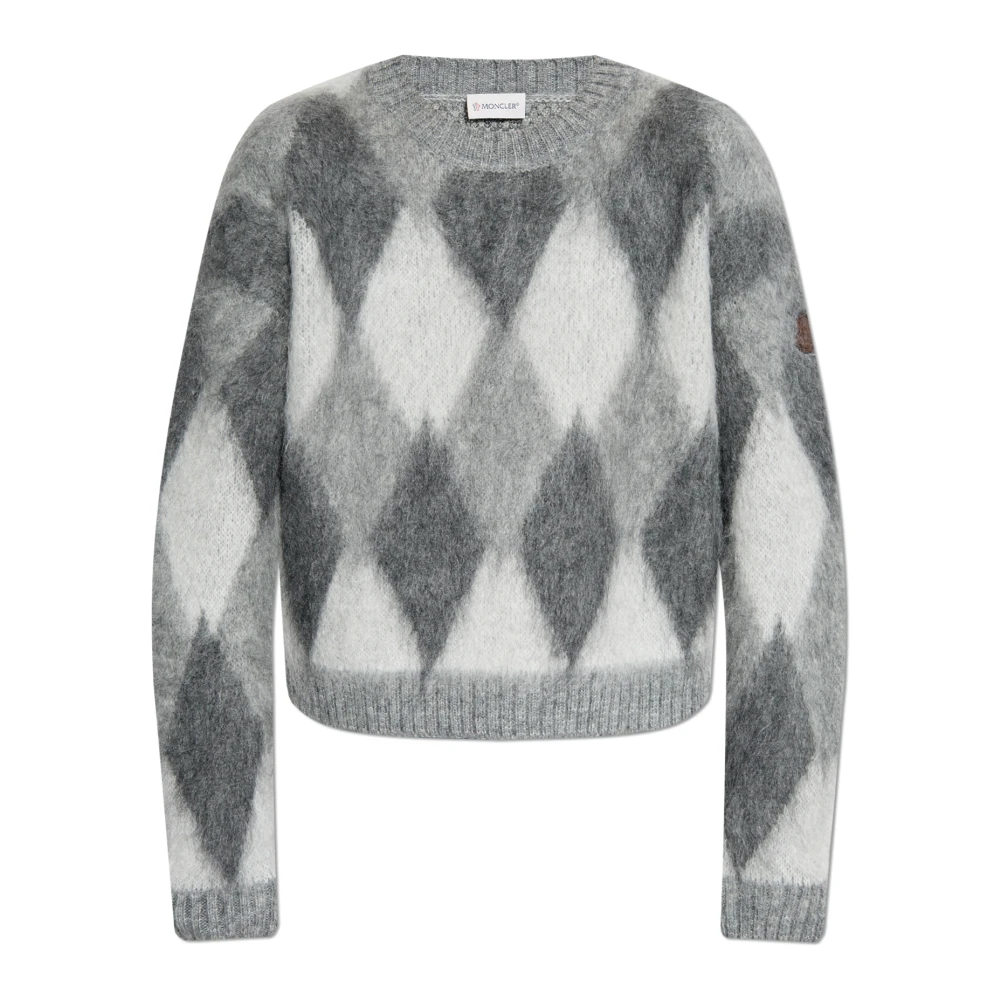 Moncler Gebreide trui met patroon Gray Dames