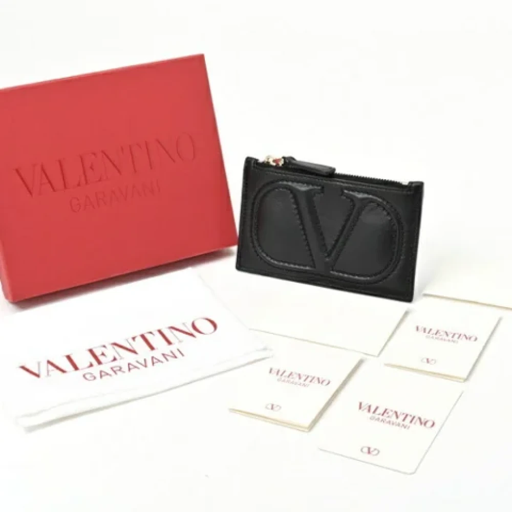 Valentino Vintage Pre-owned Leather wallets Black Dames