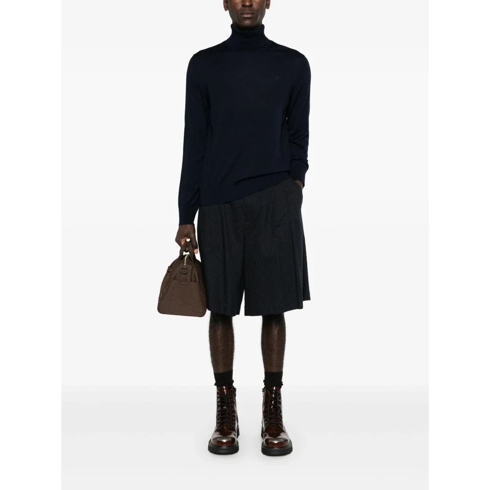 Dsquared2 Blauwe Basic Coltrui Sweater Blue Heren