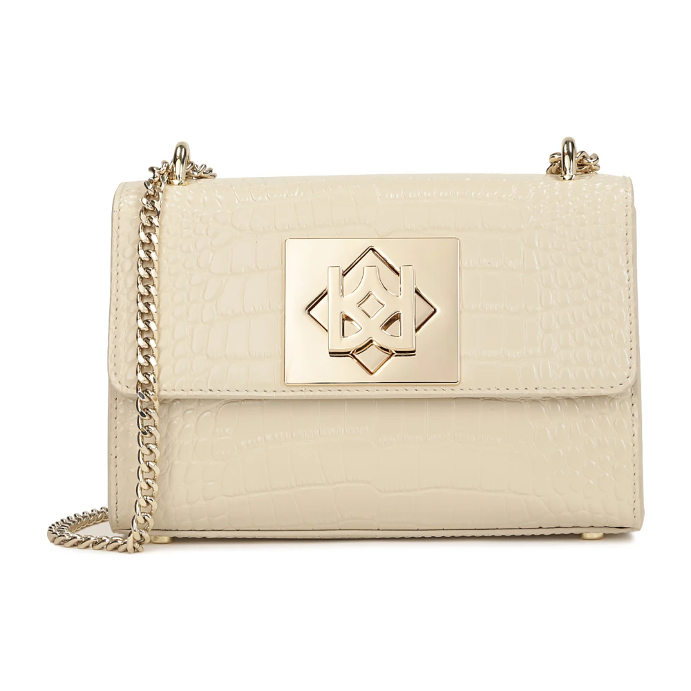 Kazar Geëtste leren tas Beige Dames