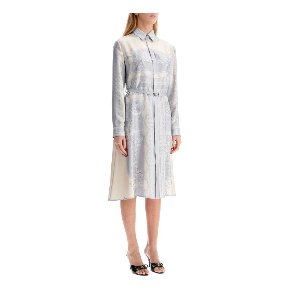 Versace Zijden Blouse 'De Snit van de Goden' Gray Dames