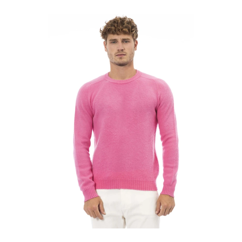 Alpha Studio Ronde Hals Lange Mouw Trui Pink Heren