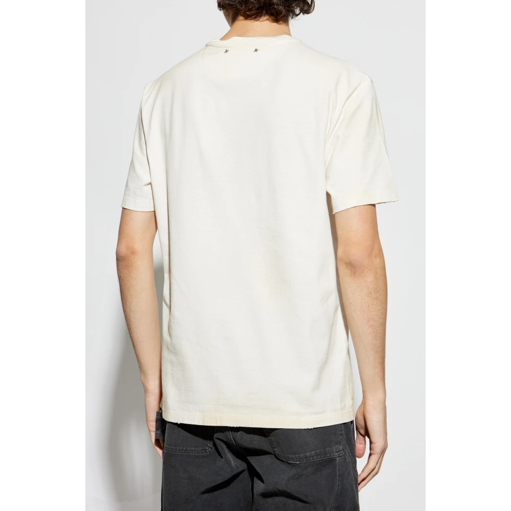 Golden Goose T-shirt met logo Beige Heren