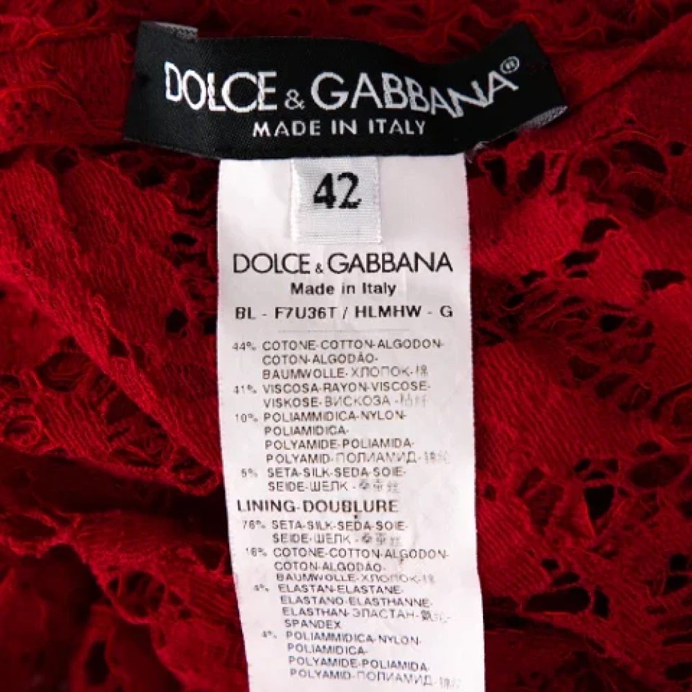 Dolce & Gabbana Pre-owned Lace tops Red Dames