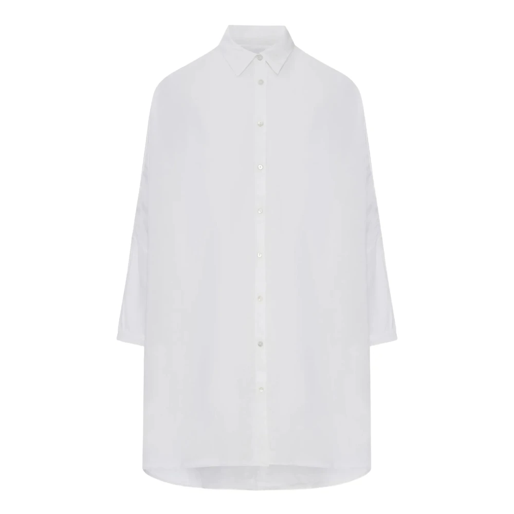 120% Lino White Shirts, Female, M, Short-Sleeve Regular-Fit Linen Shirt