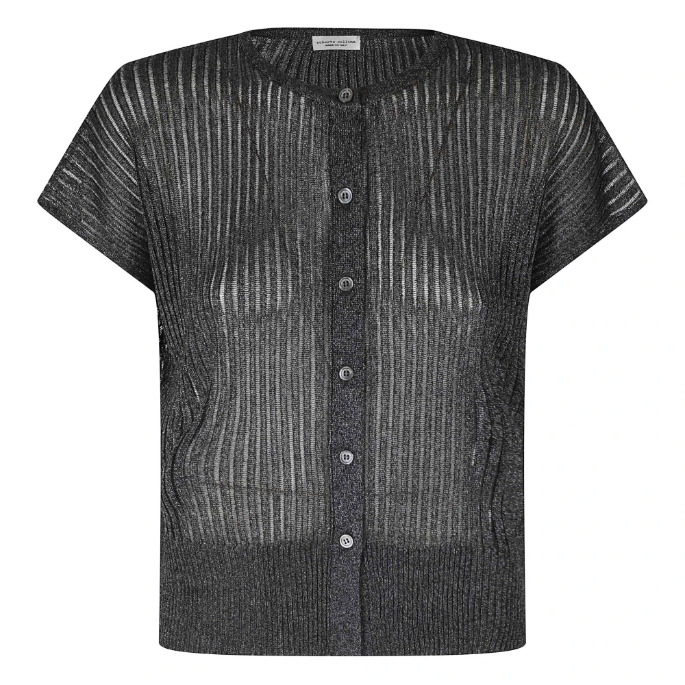 Roberto Collina Kvinno Svart Stickade Tröjor Dam, Xs, Cardigans