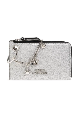 The Coated Glitter Everyday Top Zip Charm Wallet
