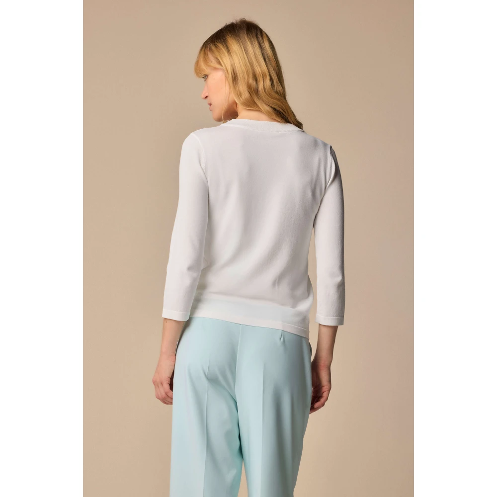 Kocca Stijlvolle Ronde Hals Gebreide Kleding White Dames
