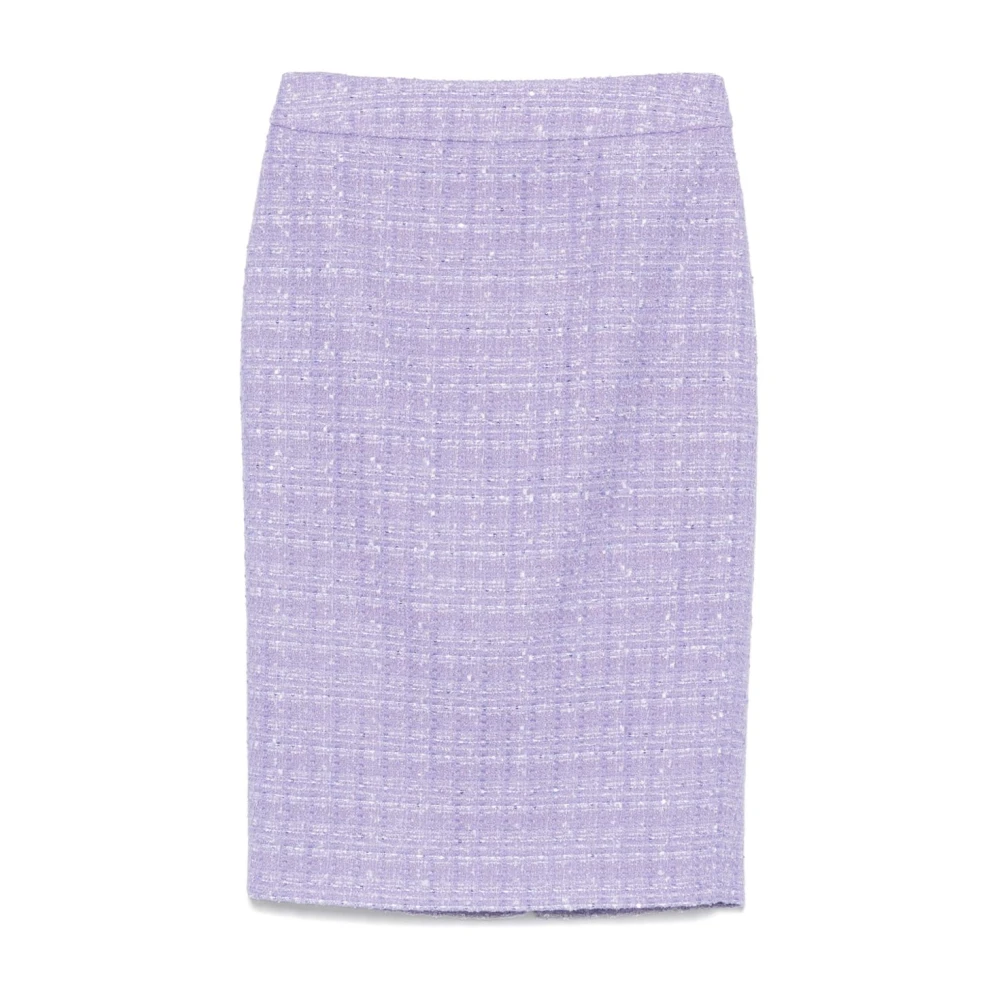 Emporio Armani Women's Purple Pencil Skirts,, Lilac Skirt With Lurex Detailing Medium