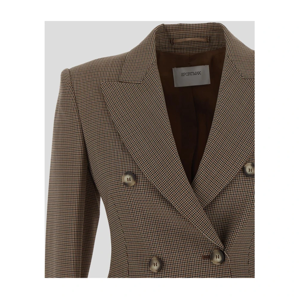 SPORTMAX Wollen jas voor buitenactiviteiten Brown Dames