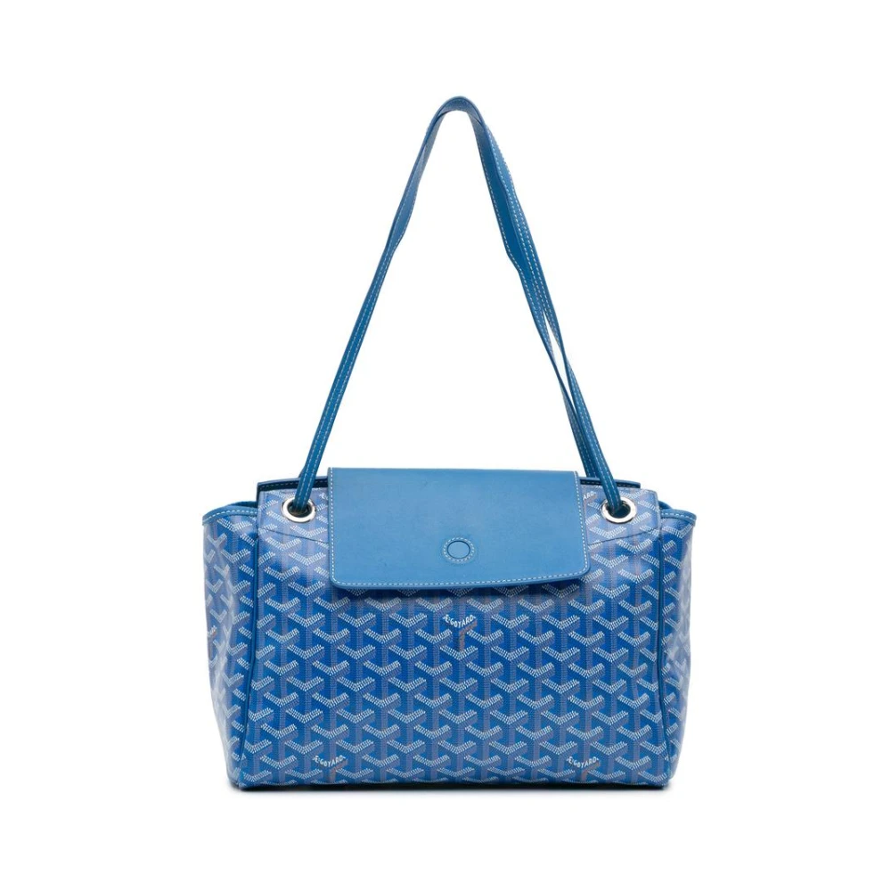 Goyard Vintage Donna Blu Borsa A Tracolla Strutturata Usata