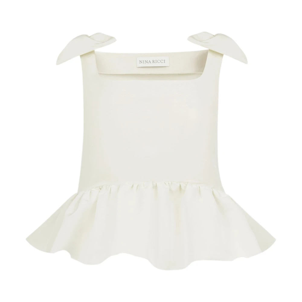 Nina Ricci Naturlig Peplum Topp - Stiligt Design White, Dam