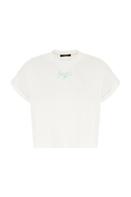 Balmain T-shirt in cotone con logo - Bianco Balmain T-shirt in cotone con logo - Bianco