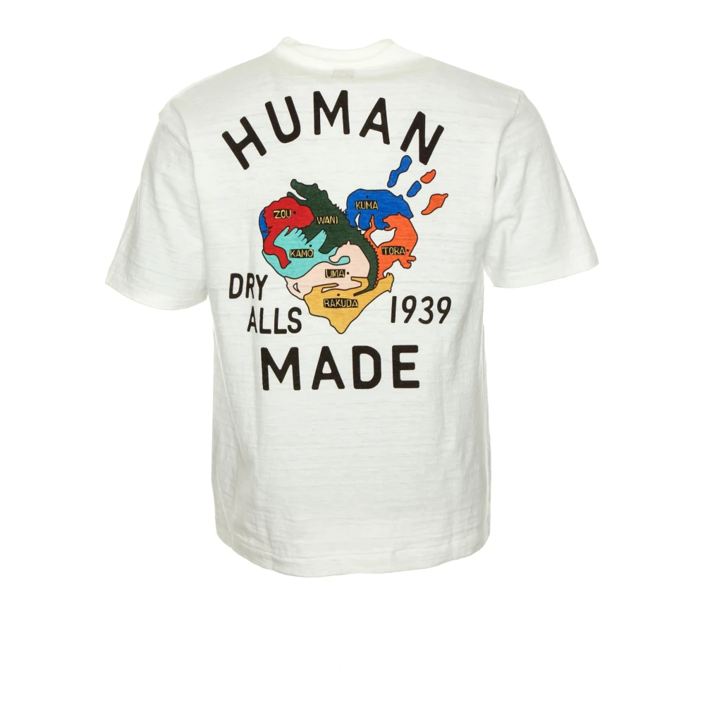 Human Made Rib Ronde Hals T-Shirt met Prints White Heren