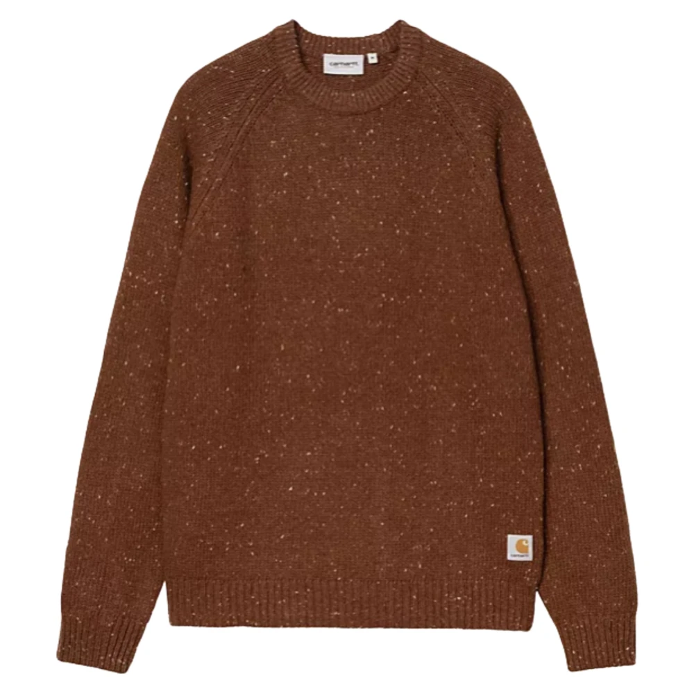 Carhartt WIP Gespikkelde Anglistic Sweater Brown Heren