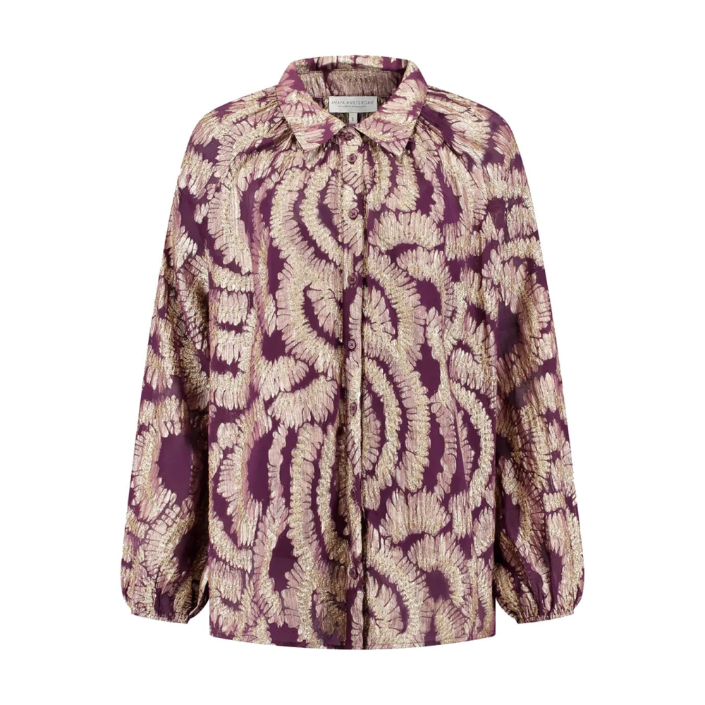 Amaya Amsterdam Droom Lange Mouw Blouse Purple Dames