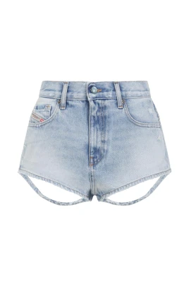 Distressed Denim Cut-Out Shorts