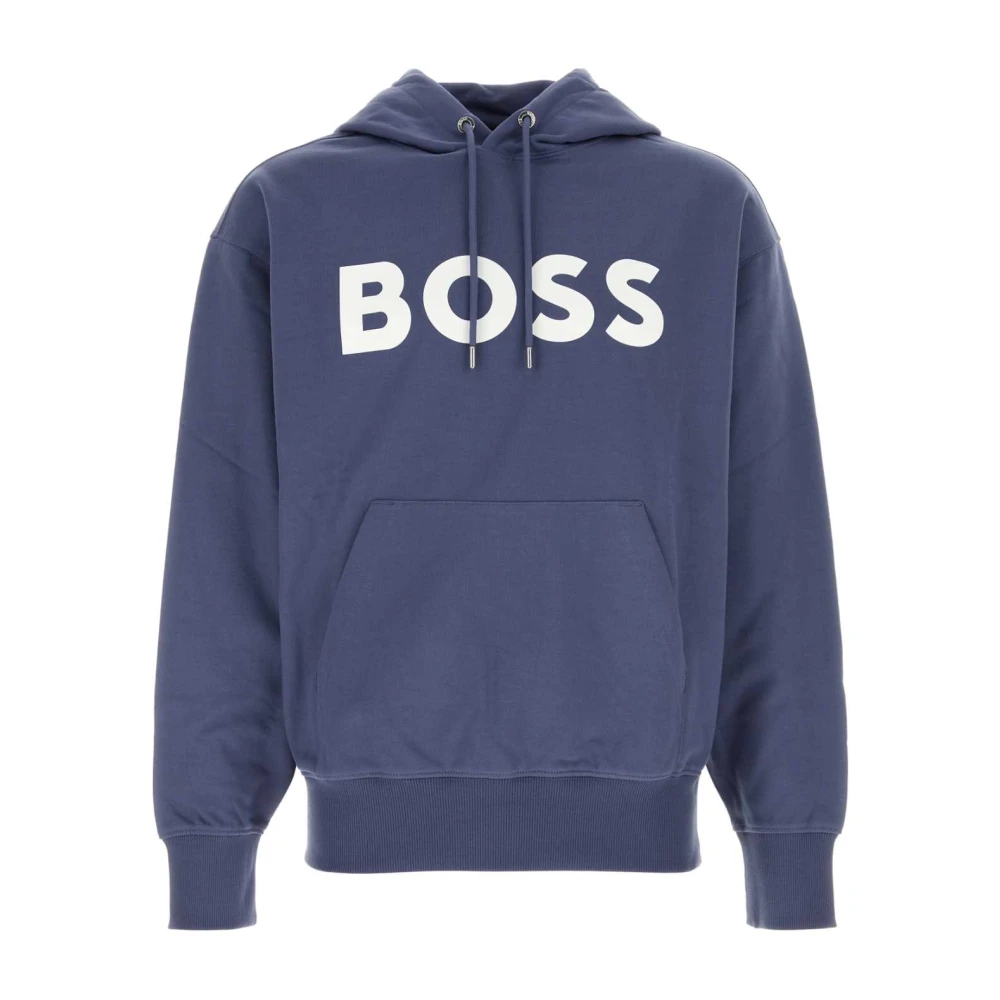 Boss Blauwe Katoenen Sweatshirt Blue Heren
