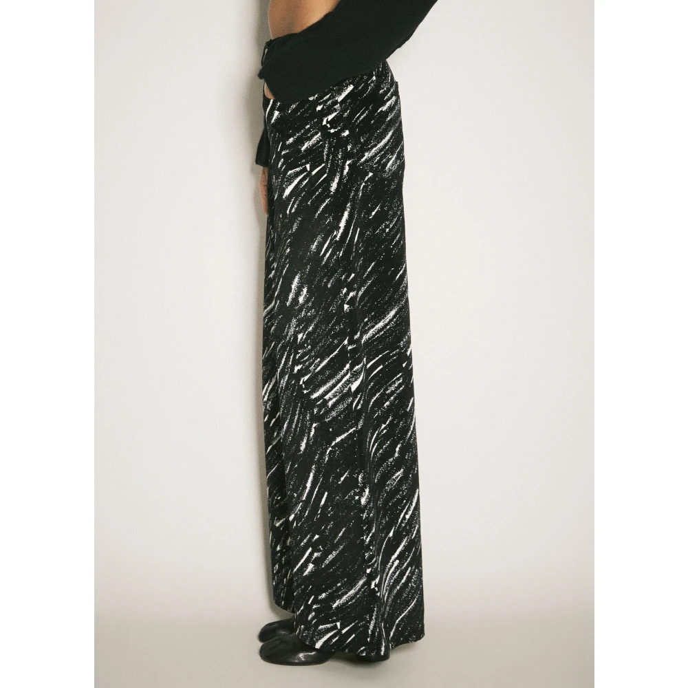 Marni Flocked Denim Jeans met krijtprint Black Dames