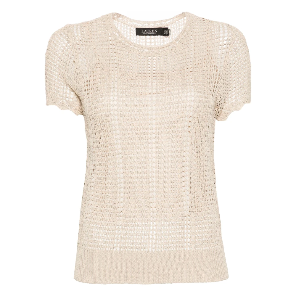 Ralph Lauren Eyelah Pullover met Korte Mouwen Beige Dames