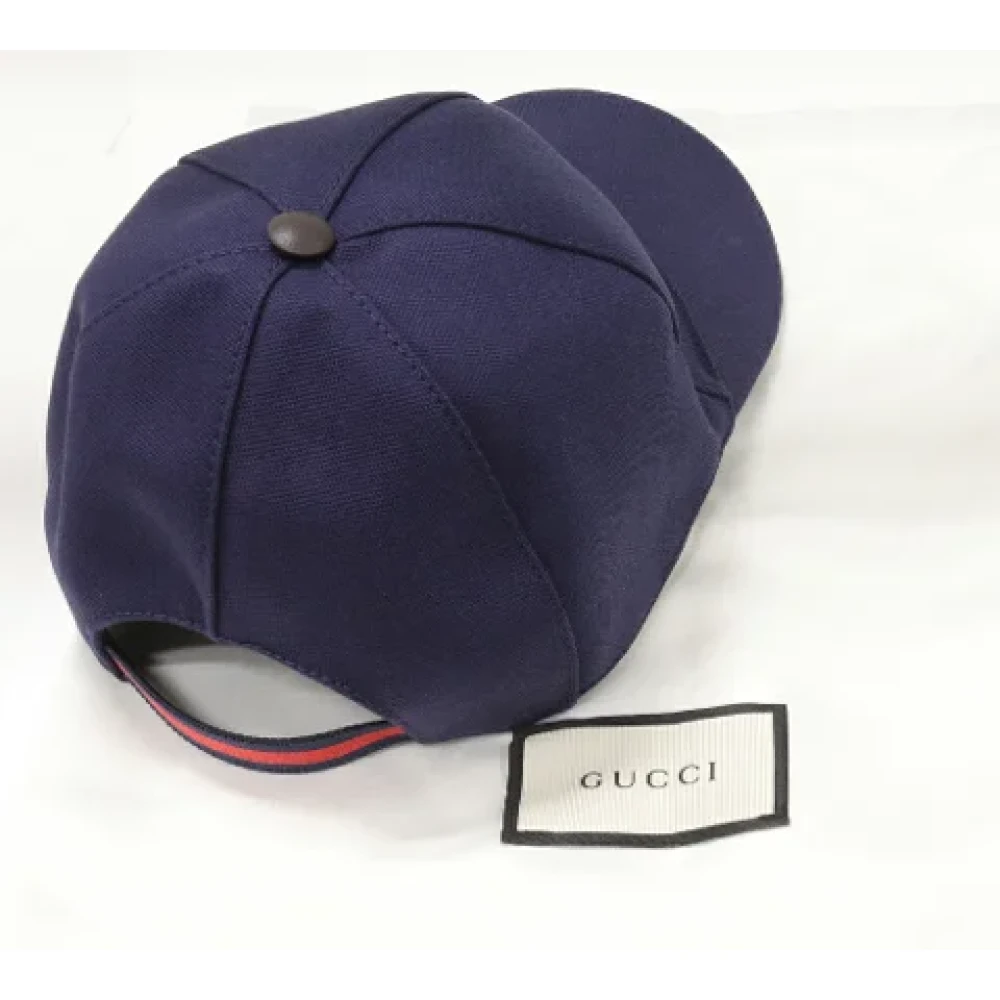 Gucci Vintage Pre-owned Canvas hats Blue Dames