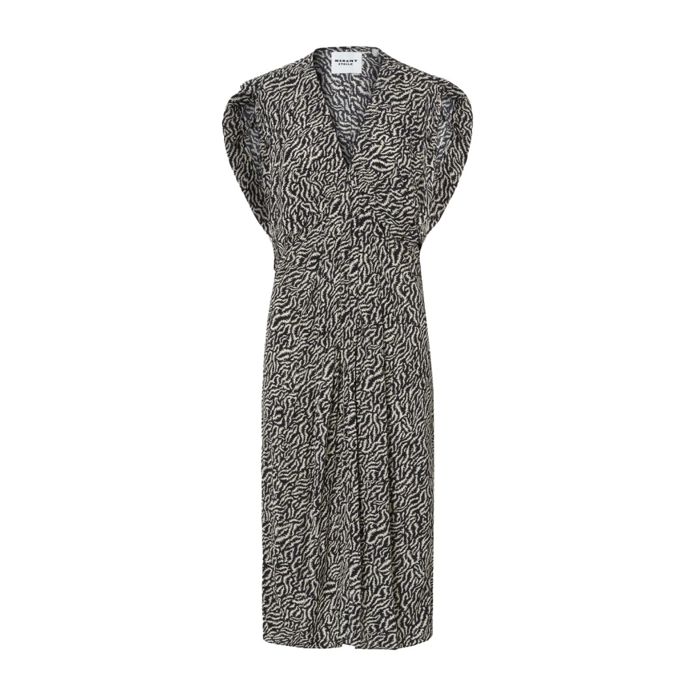 Isabel marant Gedrukte Grijze Jurk Black Dames