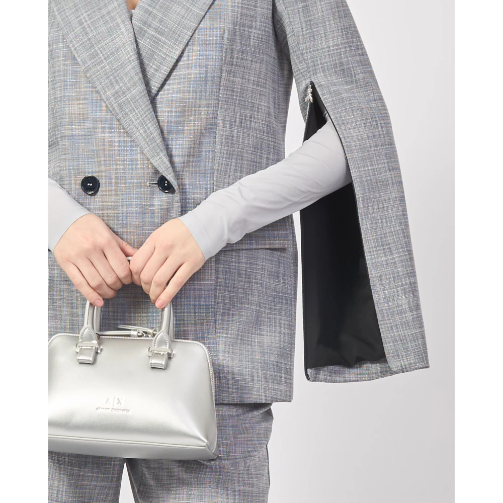 PATRIZIA PEPE Essentiële Grijze Jassen Dubbel-Borst Design Gray Dames