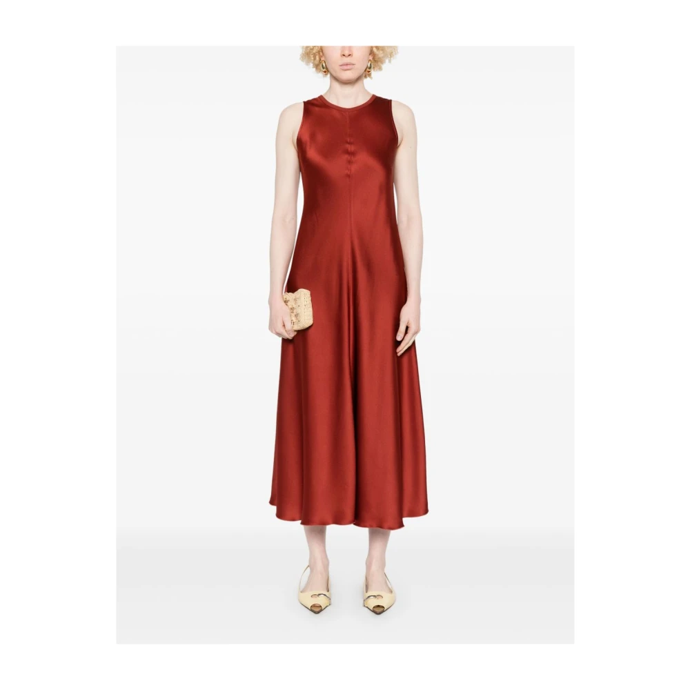 Forte Rode Mouwloze Jurk Met Ronde Hals Red Dames