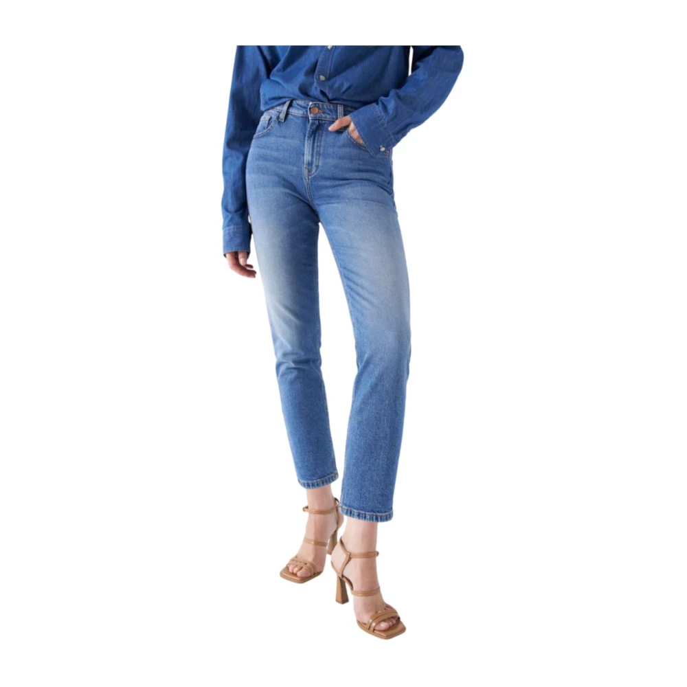 Salsa Moderne Cropped Slim Jeans Blue Dames
